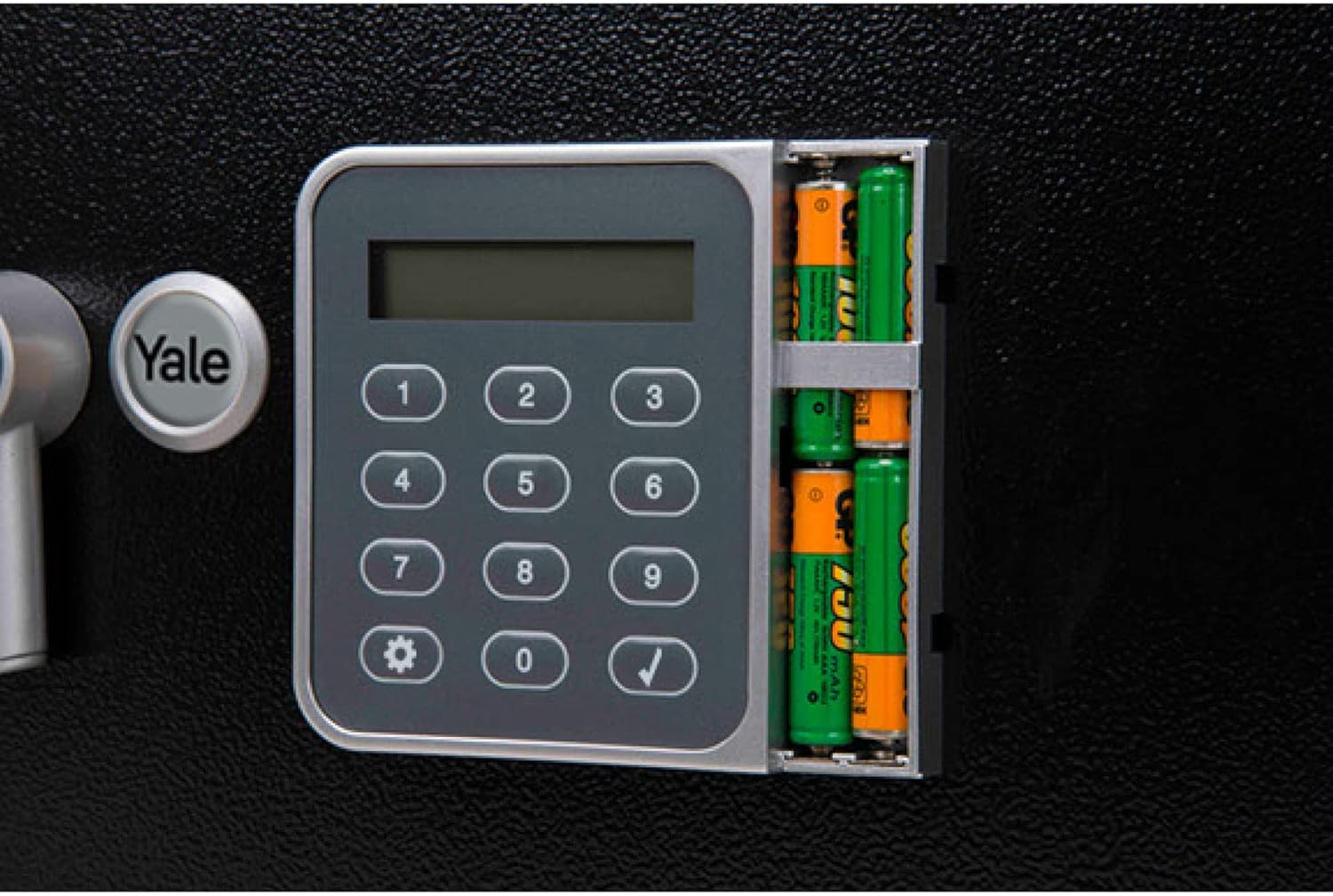Yale Elektronischer Gäste-Tresor Laptop YLG/200/DB2 Schwarz – 24 L – PIN Code 3–6 Stellen – LCD Display – Auto Sperre – Teppichboden – Befestigung an Wand oder Boden – 200×430×350 mm