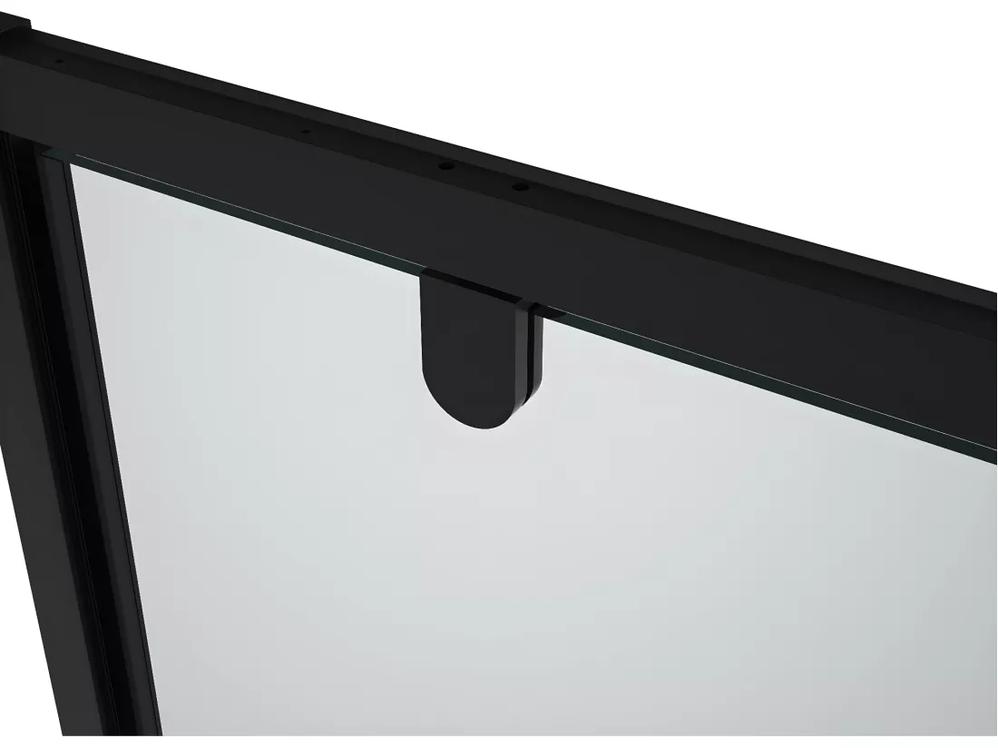 Porte de douche pivotante en métal noir mat au style industriel - 80 x 195 cm - TAMRI