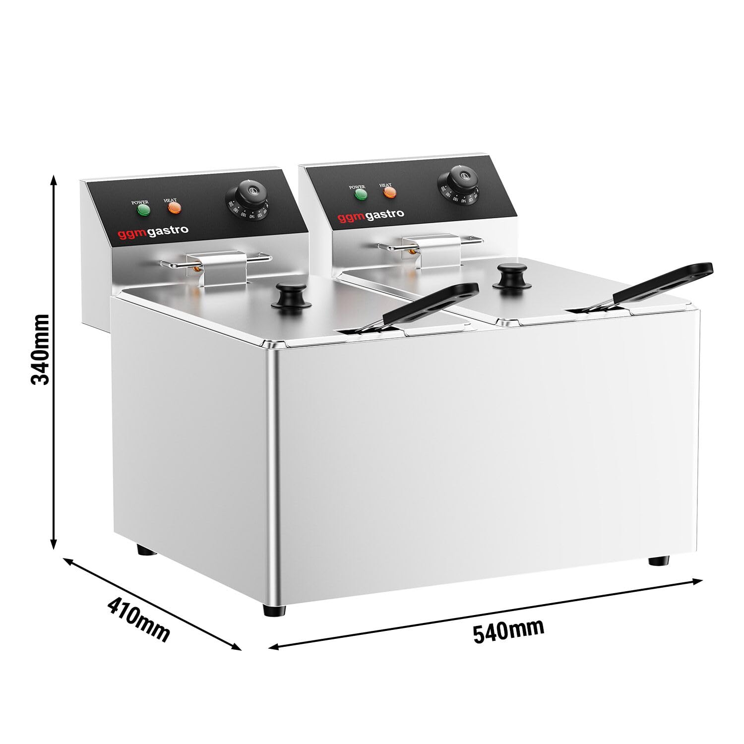 GGM Gastro | EFK643-8+8 | Elektro Doppelfritteuse - 8+8 Liter - 6,5 kW