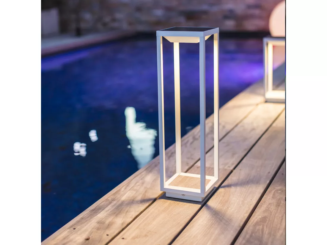 Lanterne solaire chic BIG HYDRA Blanc Aluminium H50cm