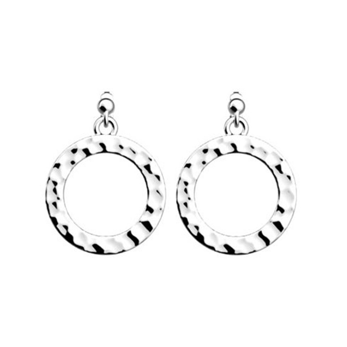 Boucles d'oreilles Les Georgettes Pure martelé 16mmargenté