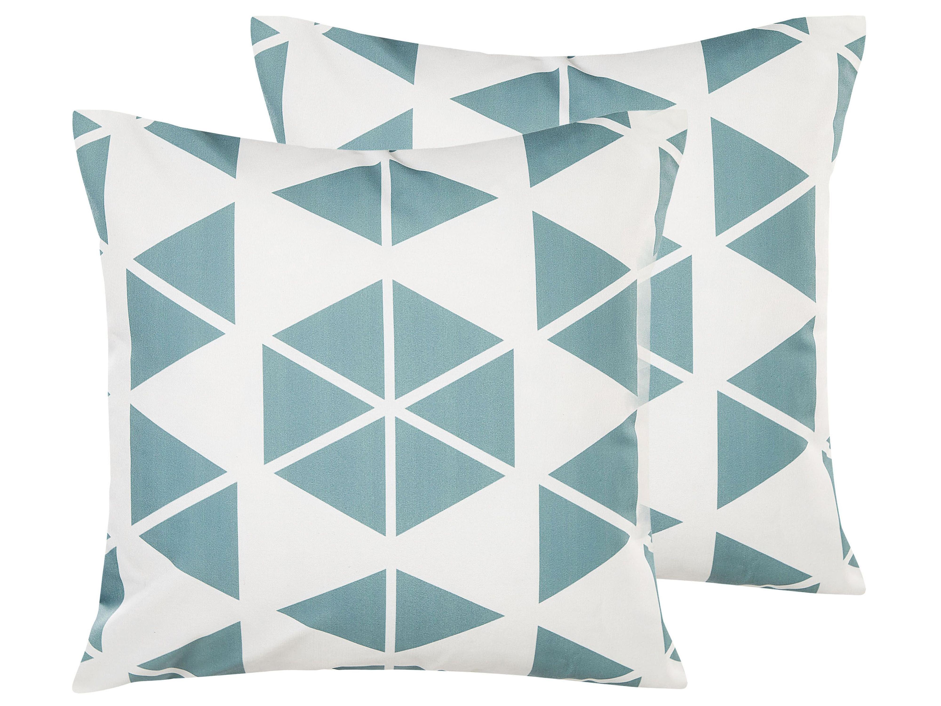 Set van 2 tuinkussens RIGOSA geometrisch patroon 45 x 45 cm Lichtblauw
