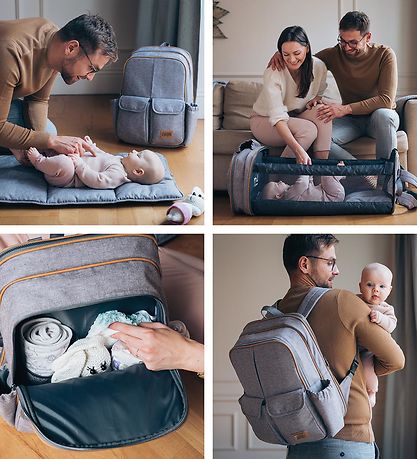 Bizzi Growin Wickeltasche/Reisebett - RucPOD Mini - Windsor Grey