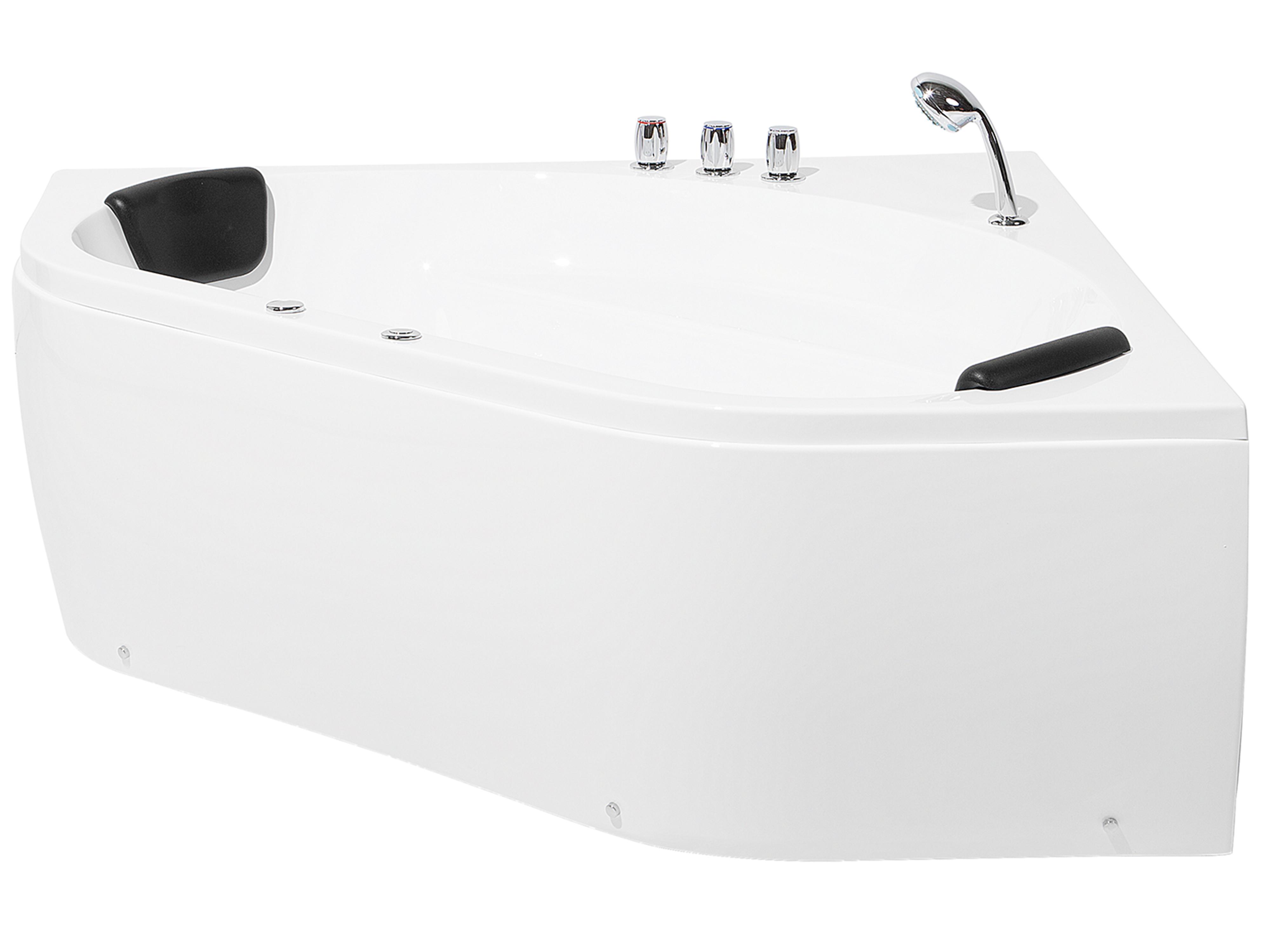 Hoek bubbelbad met LED MEVES 140 x 140 cm Wit