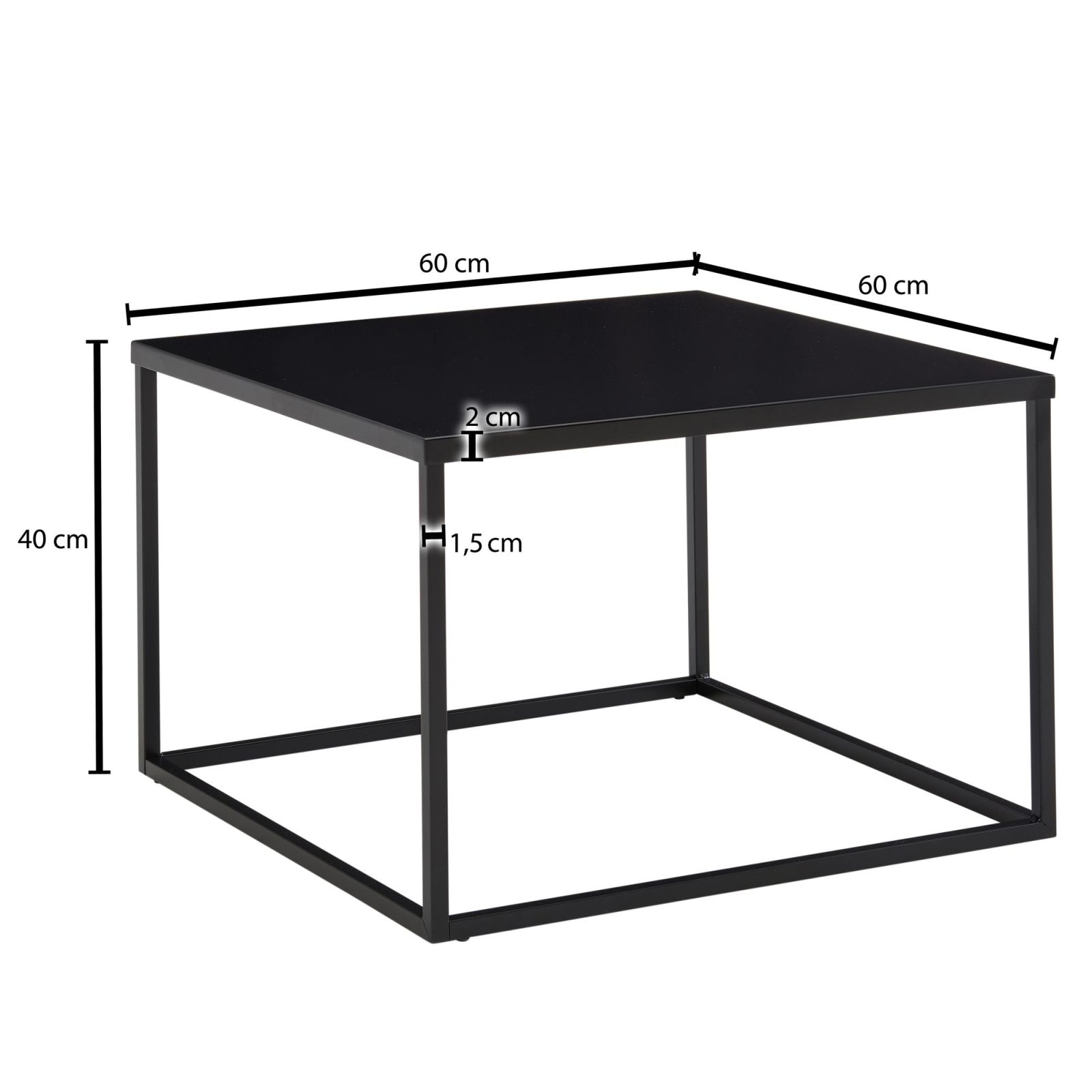 Couchtisch - schwarz - 60 cm