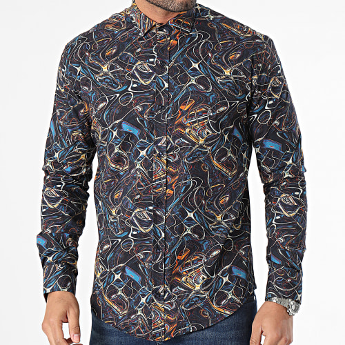 Chemise Manches Longues Bleu Marine