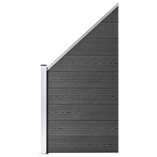 vidaXL Gjerdepanelsett WPC 1830x(105-186) cm svart