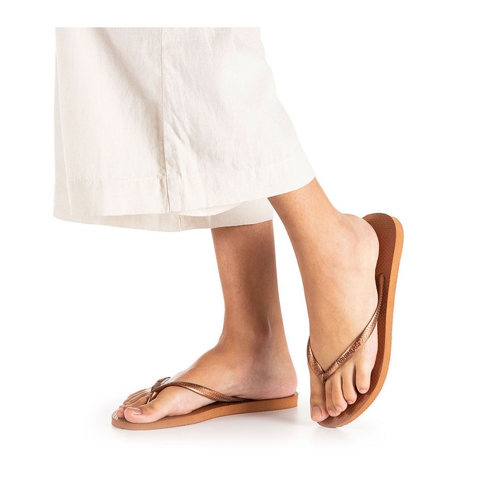 Havaianas SLIM - Tongs Femme rust/metallic copper