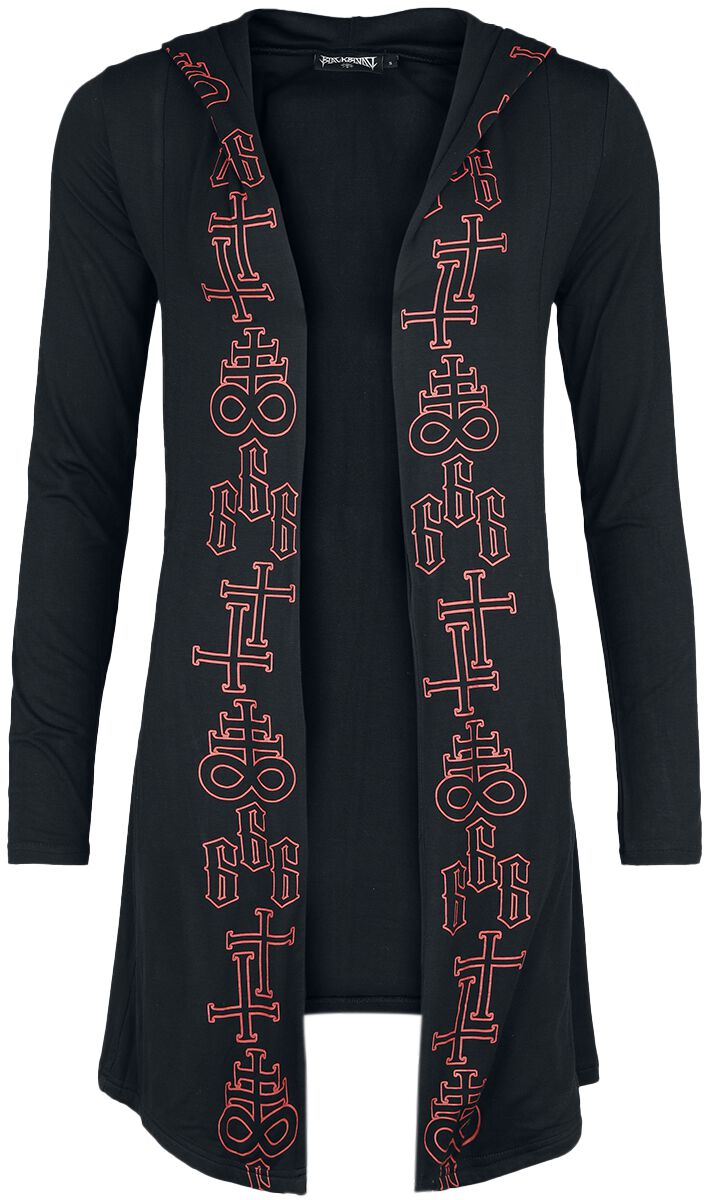 Gilet Imprimés Symboles & Large Imprimé dans le Dos | Black Blood by Gothicana Cardigan