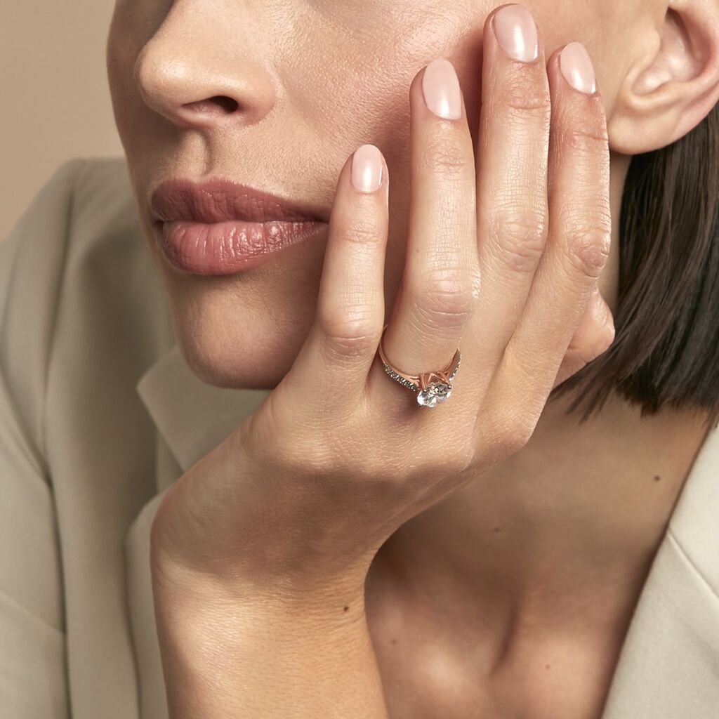 Bague Terese Or Rose Oxyde De Zirconium