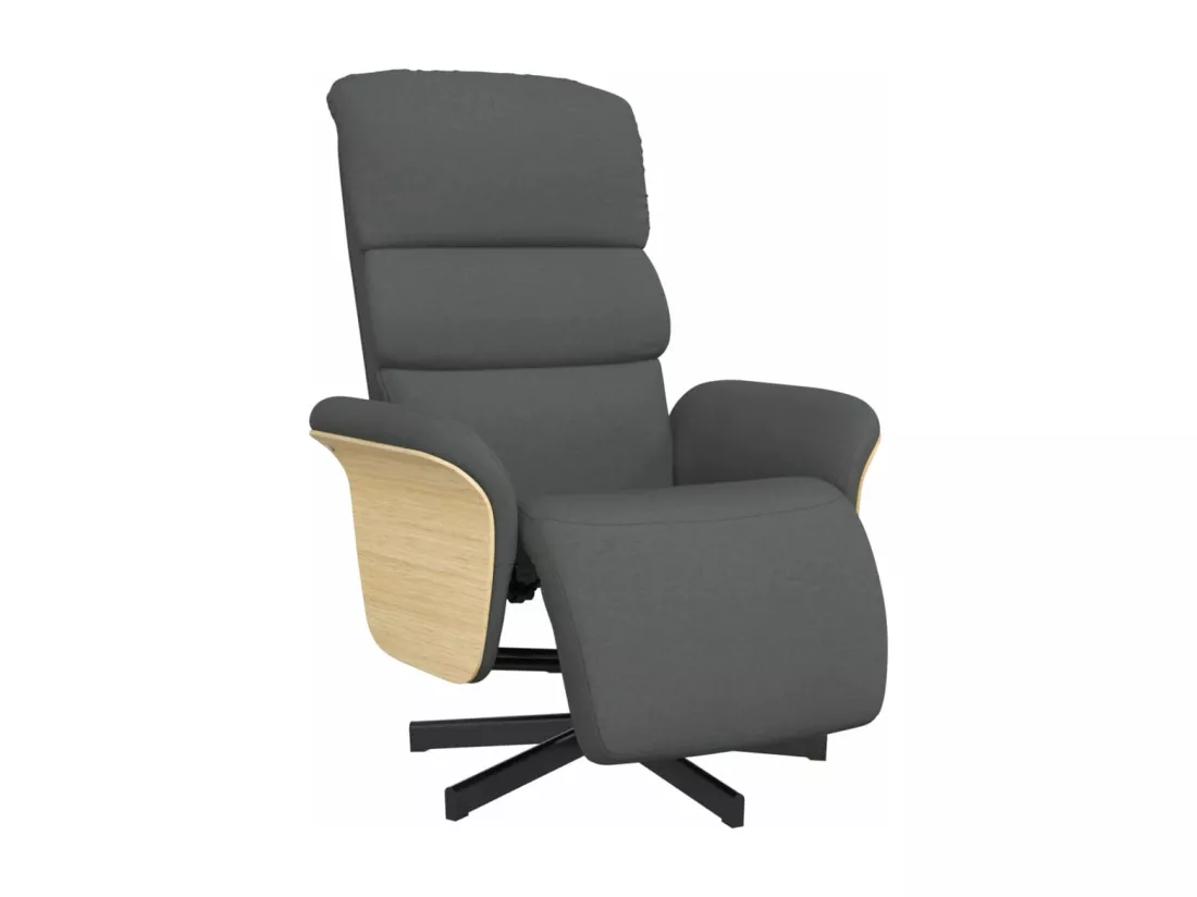 Fauteuil inclinable avec repose-pieds gris foncé tissu