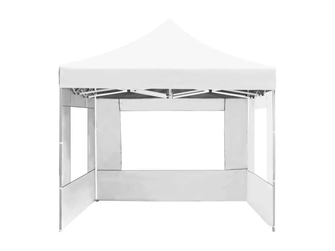 Tente de réception pliable avec parois Aluminium 4,5x3 m Blanc