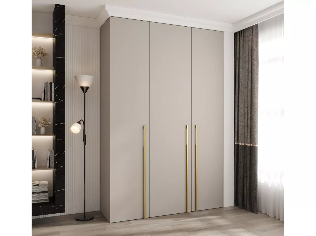 Armoire à portes battantes Como 3 245,5/160/50 3 portes (cachemire/or)
