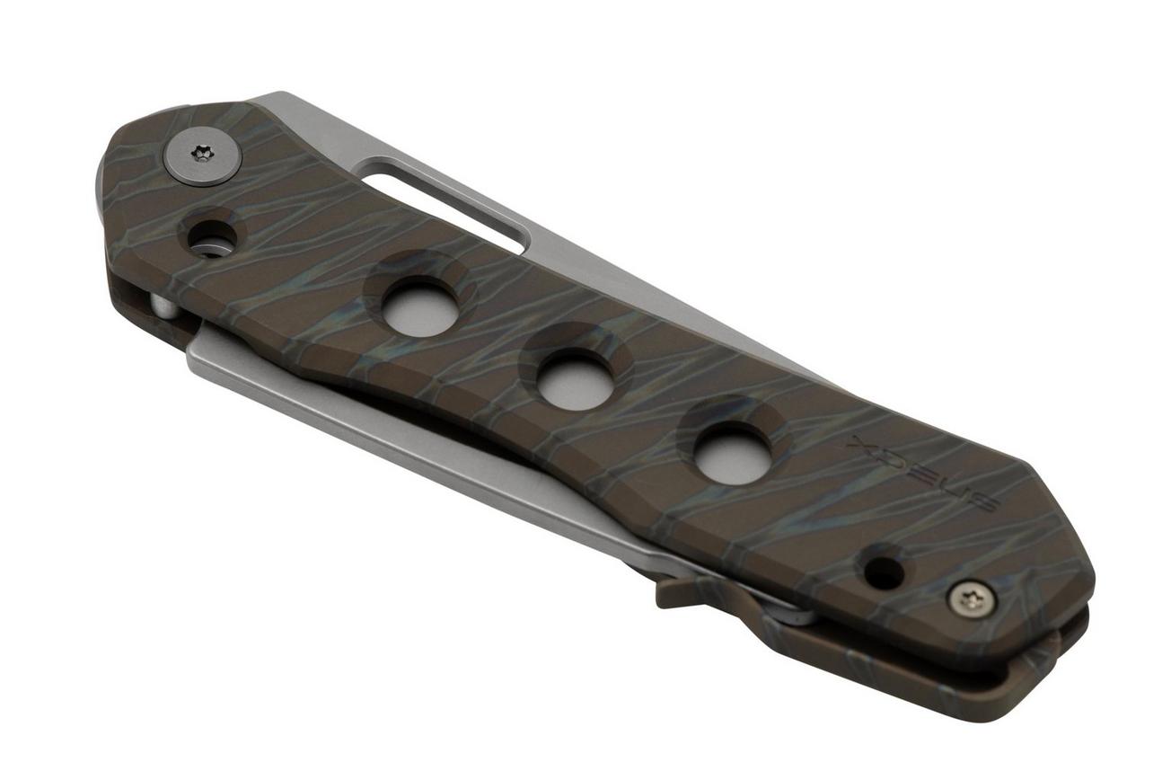 WE Knife Vision R Tiger WE21031-6, Stripe Flamed Titanium zakmes, Snecx design