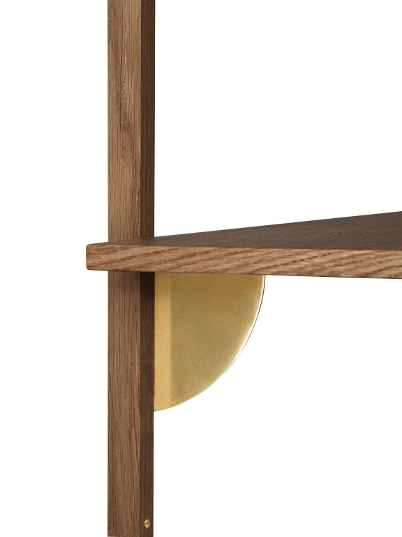 Ferm Living Sector Shelf wandplank triple narrow Natural Oak/Brass
