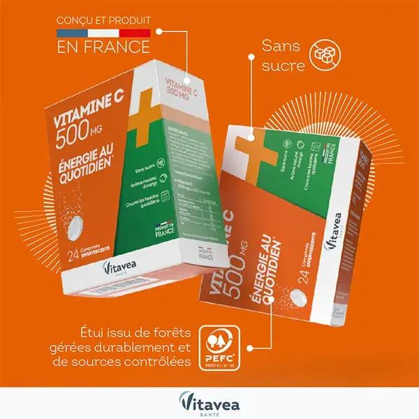 Vitavea Vitamina C 500mg Energia Diária 24 Comprimidos Efervescentes