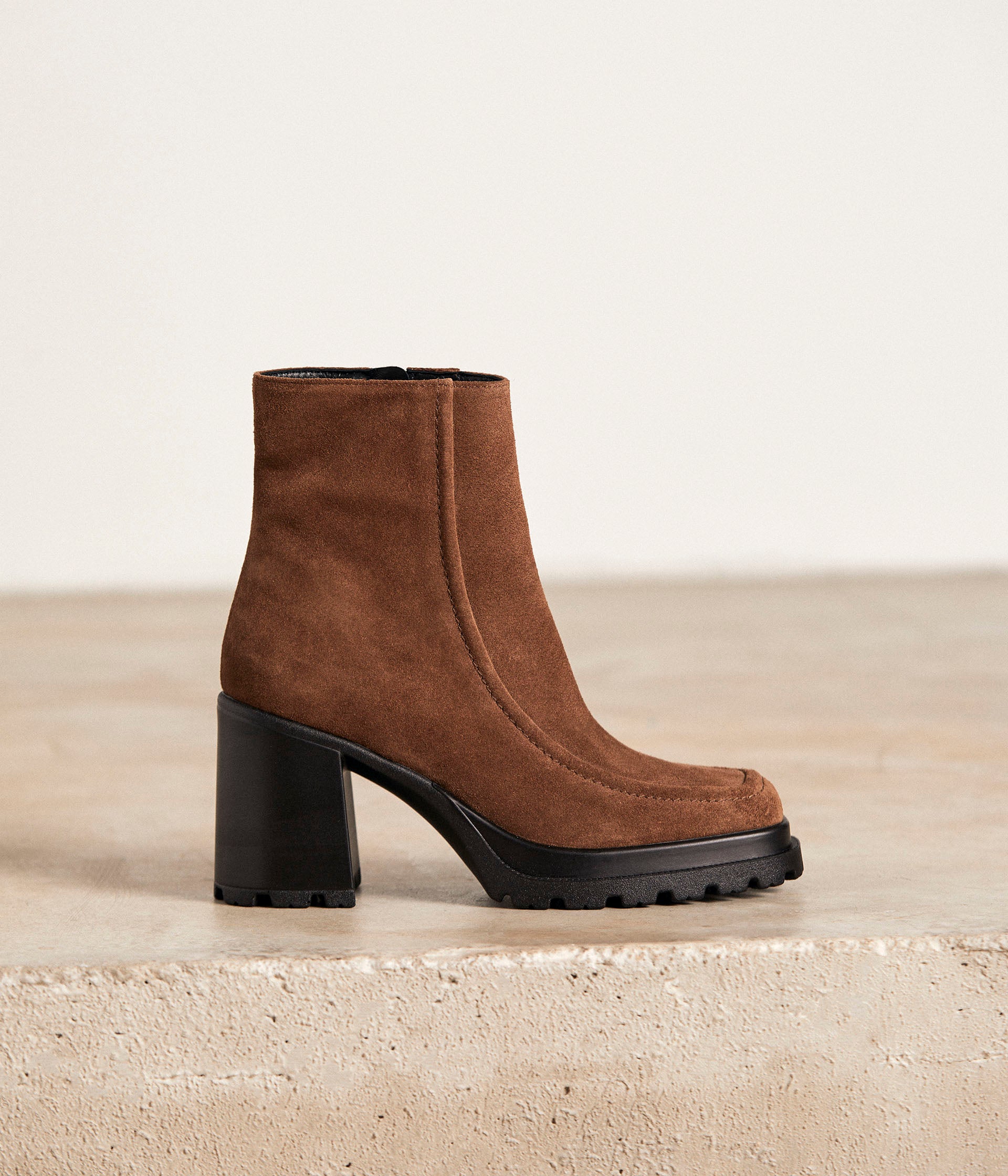 Boots cuir velours Arletty