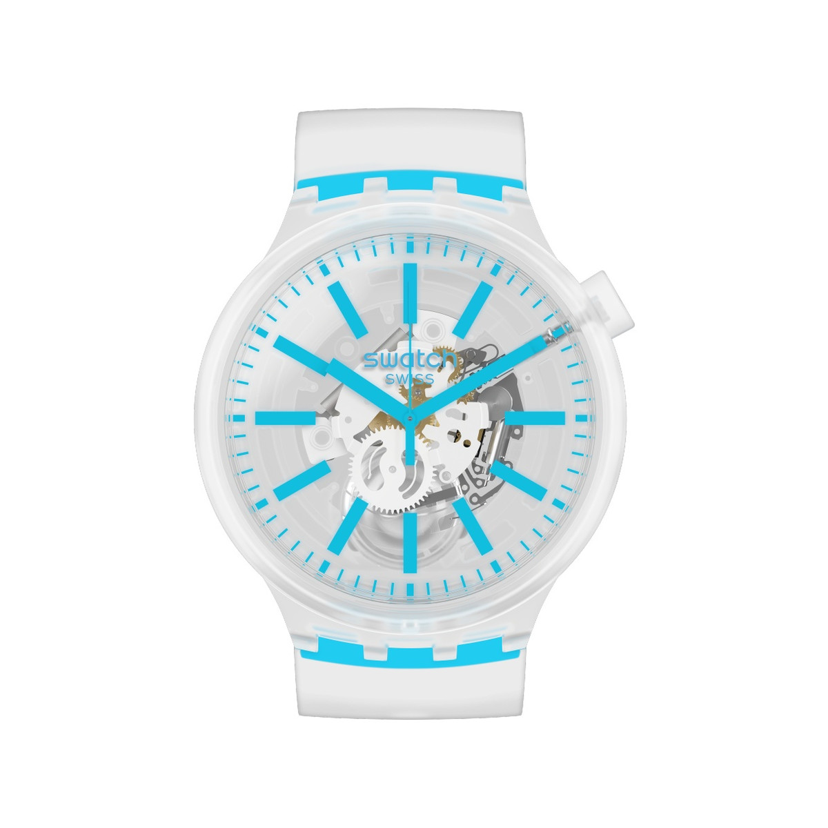 Montre Swatch mixte plastique silicone transparent