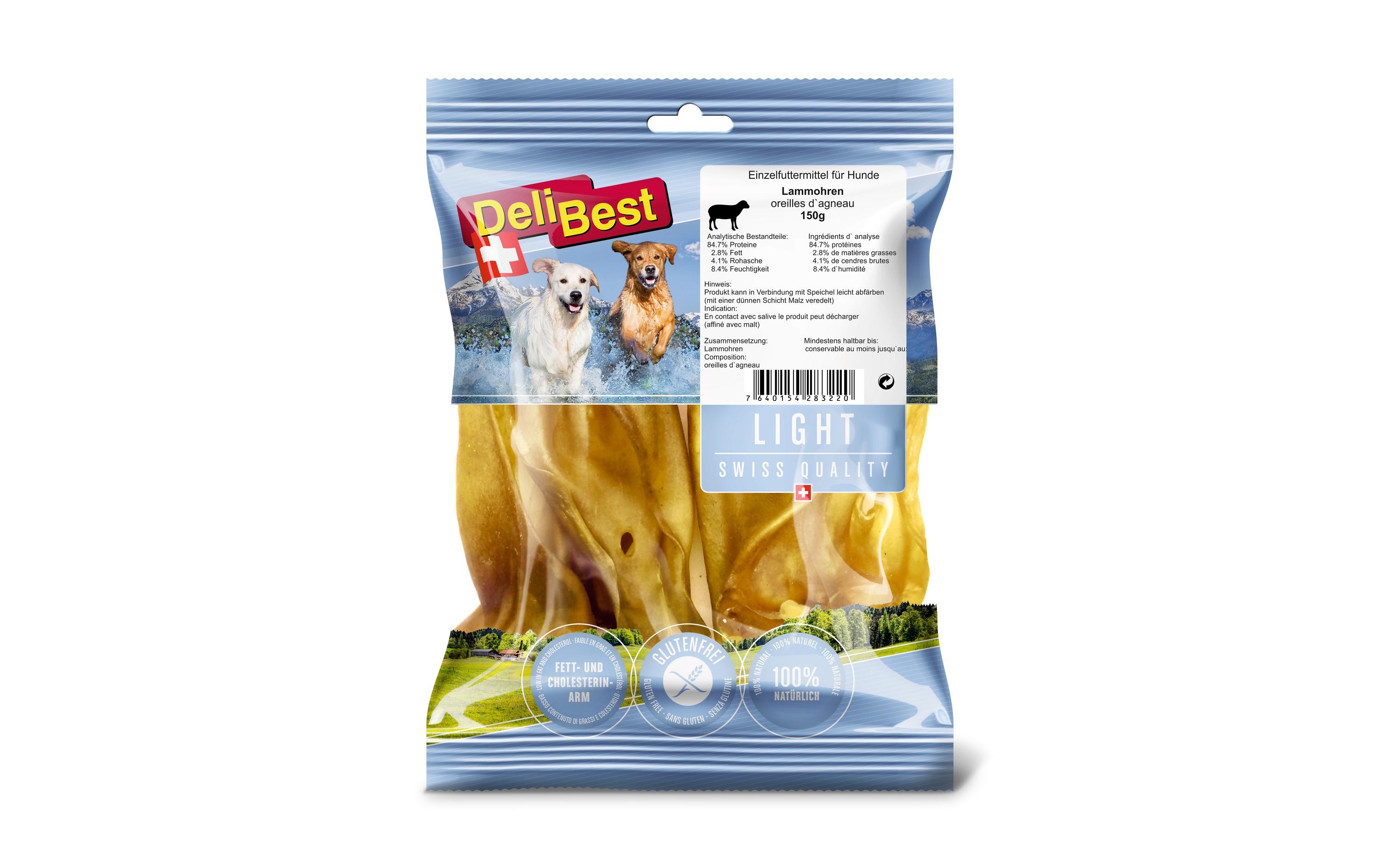 Kausnack Light Lammohren, 150 gKauartikel für Hunde