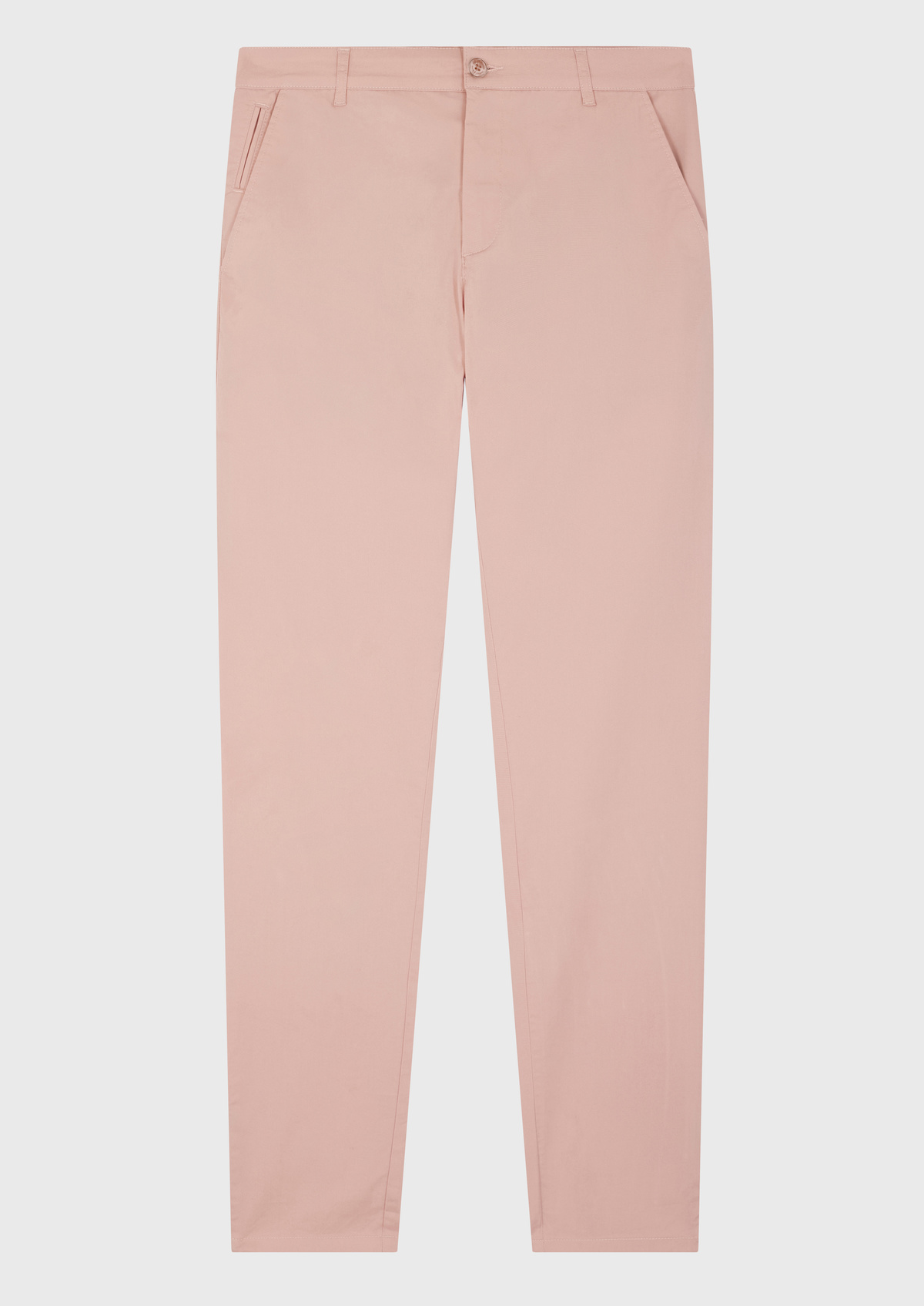 Chino slack skinny 7/8 en coton stretch uni rose