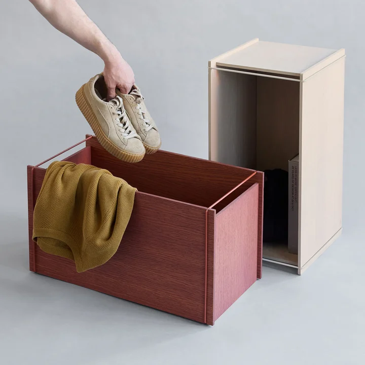 Moebe -  Deckel für Aufbewahrungsbox, 28 x 60 cm, Eiche / earthy red