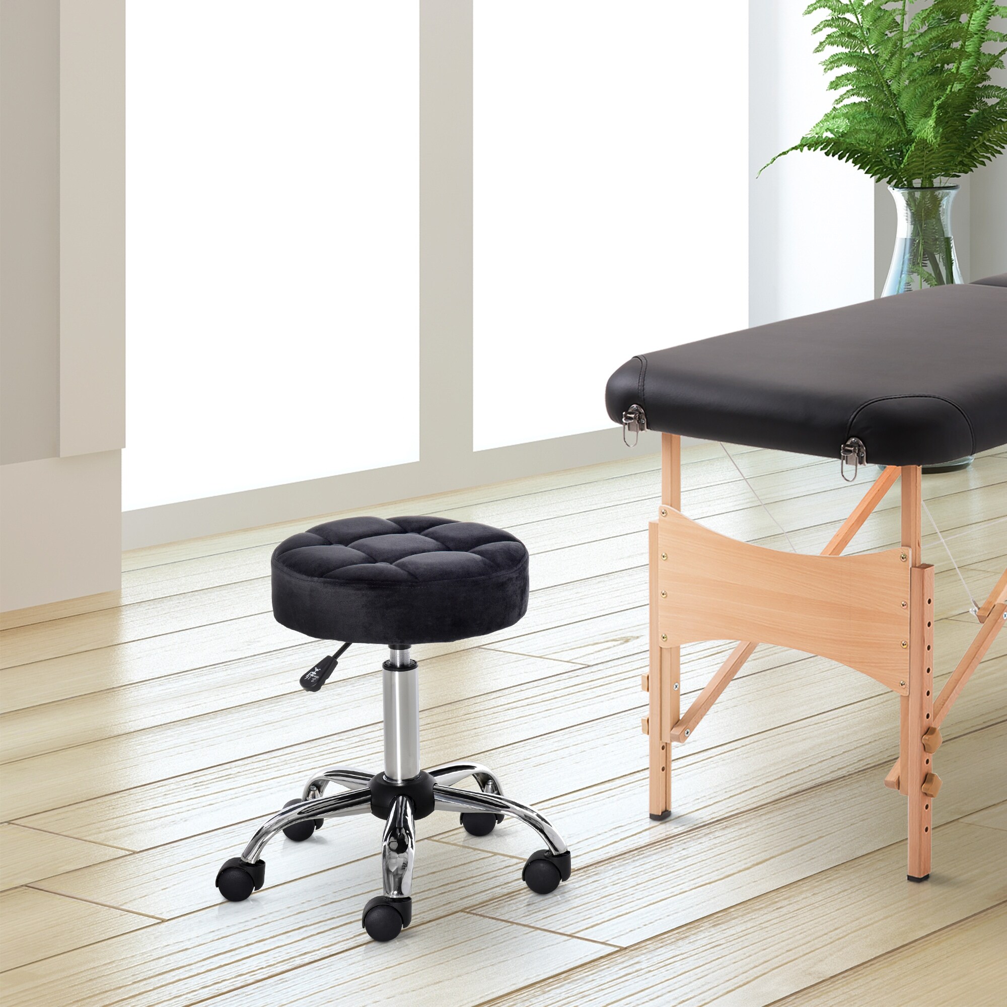 HOMCOM Salonhocker höhenverstellbar 35 x 49-61 cm