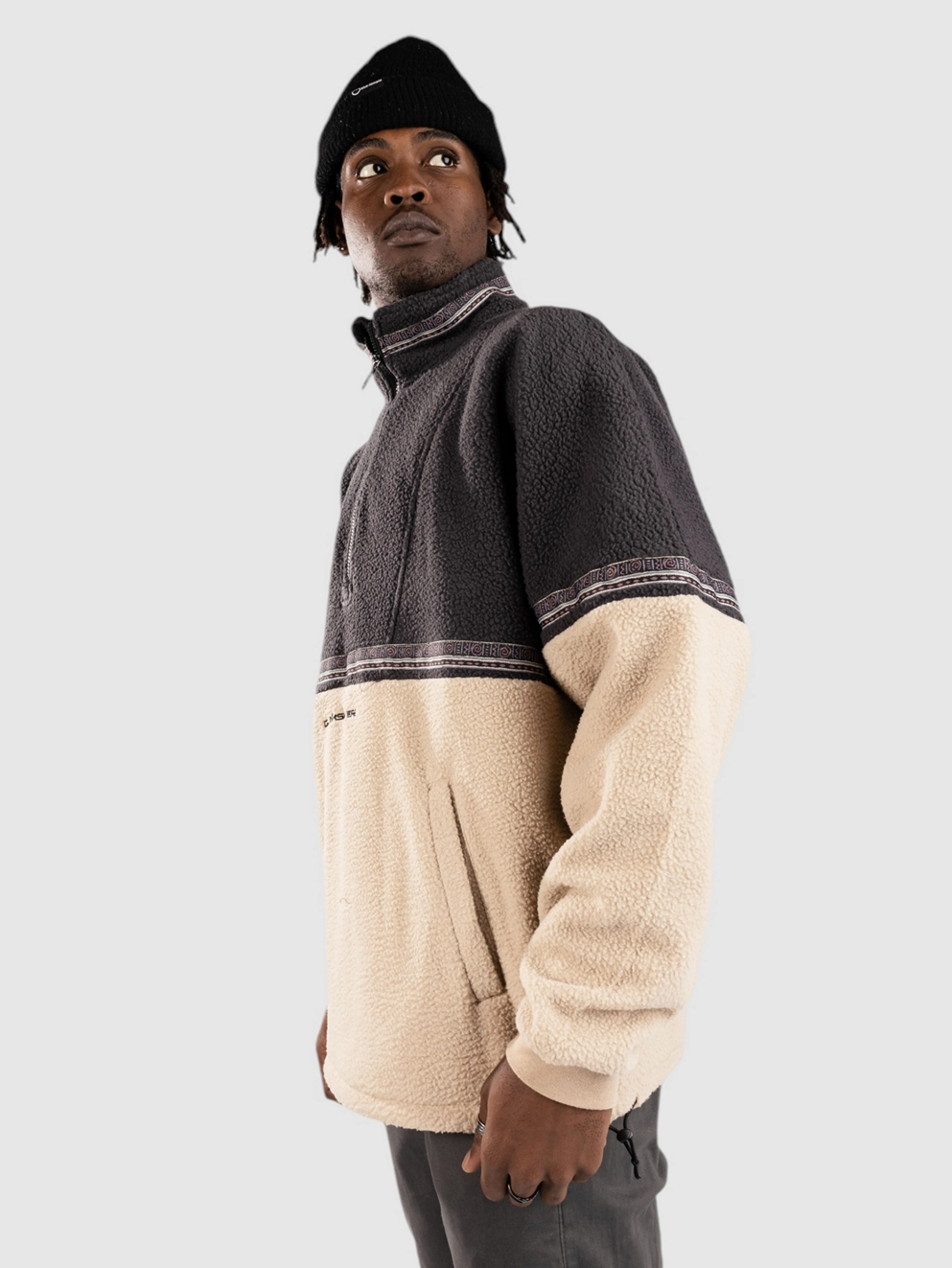 Quiksilver Take Us Back Block Polar Half-Zip Fleece plaza taupe