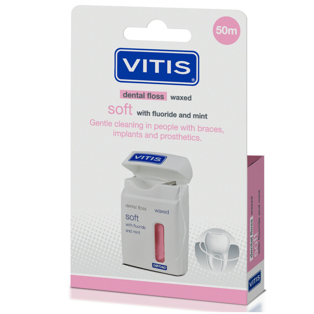 Vitis Waxed Dental Floss Fluoride & Mint50 meter