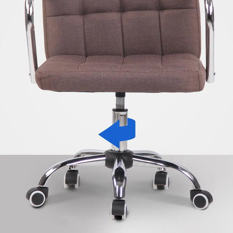 CLP Bureaustoel Terni chroom Frame - Stof - bruin