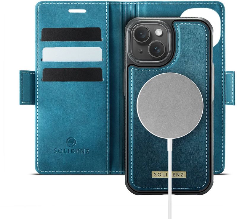 Solidenz 2-in-1 MagSafe Wallet Case voor iPhone 14 - Blauw