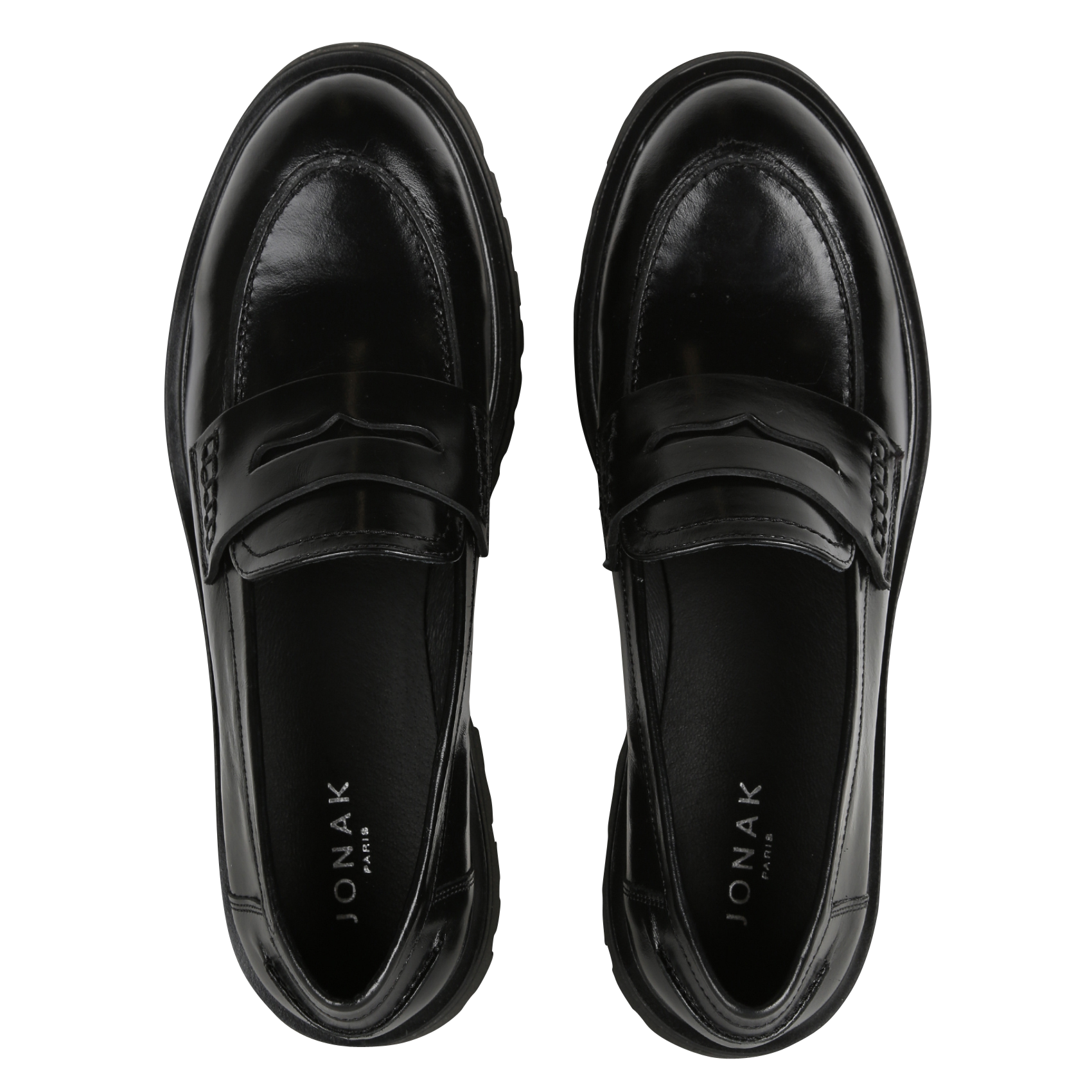 ALFI - Mocassins à semelle crantée en cuir | Noir