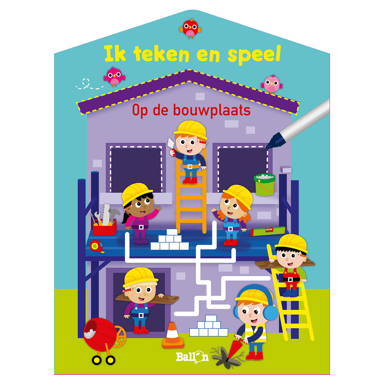 Ik teken en speel - Op de bouwplaats (wipe & clean)