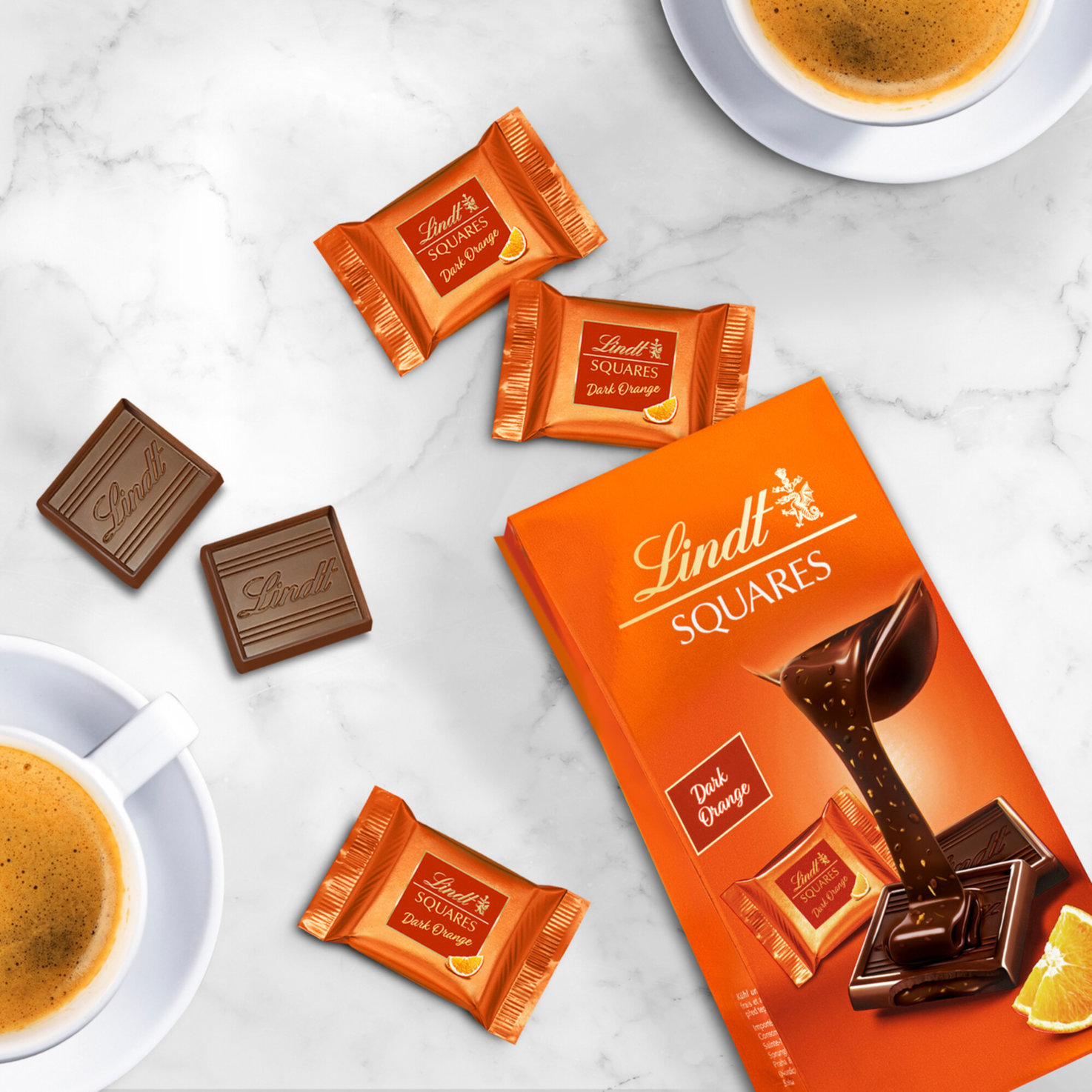 Lindt Squares Dark Orange