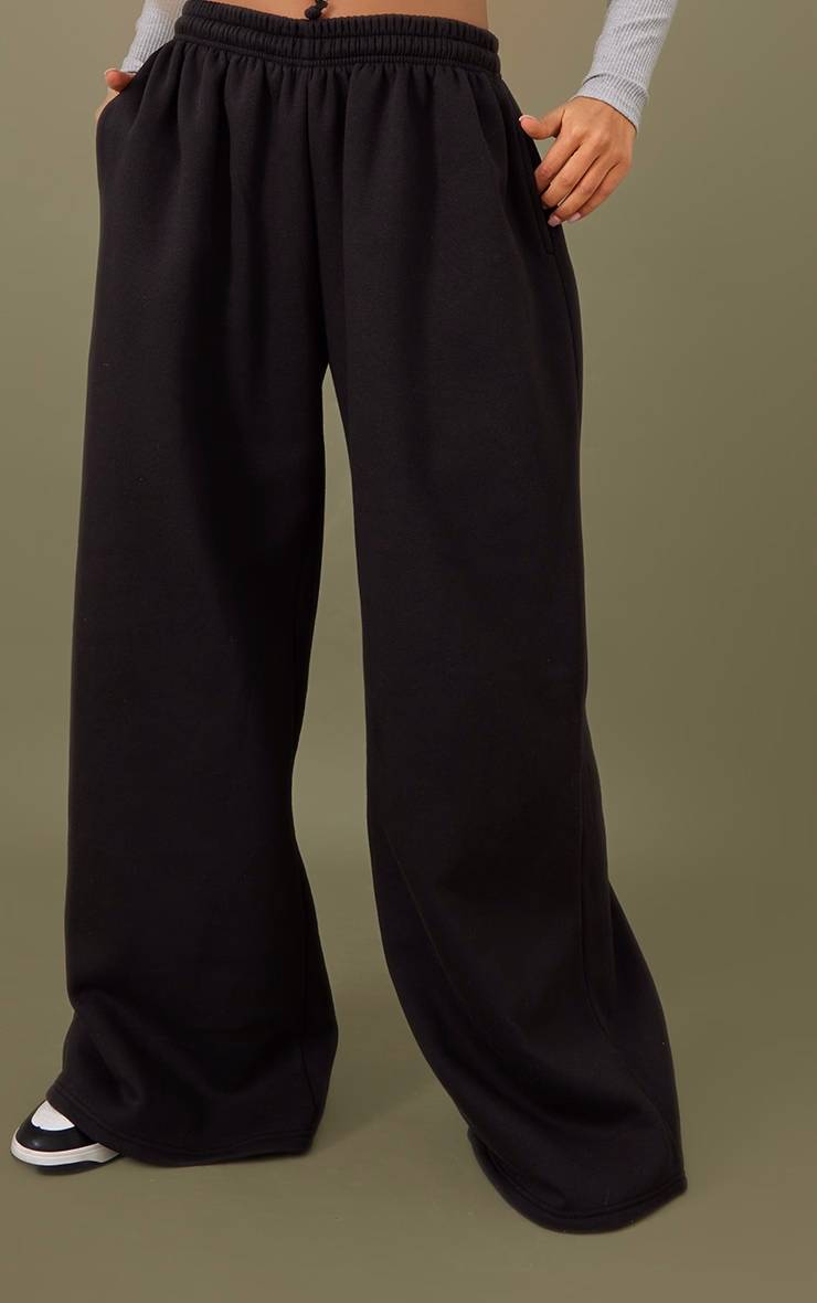 Noir Joggers Taille Haute À Jambes Extra Larges