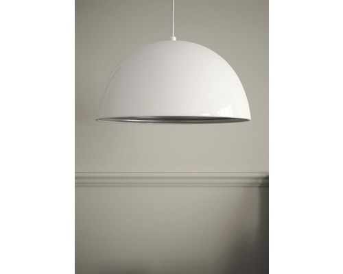 FLAIR hanglamp, 1-lichts, Ø 40 cm, wit/zilver