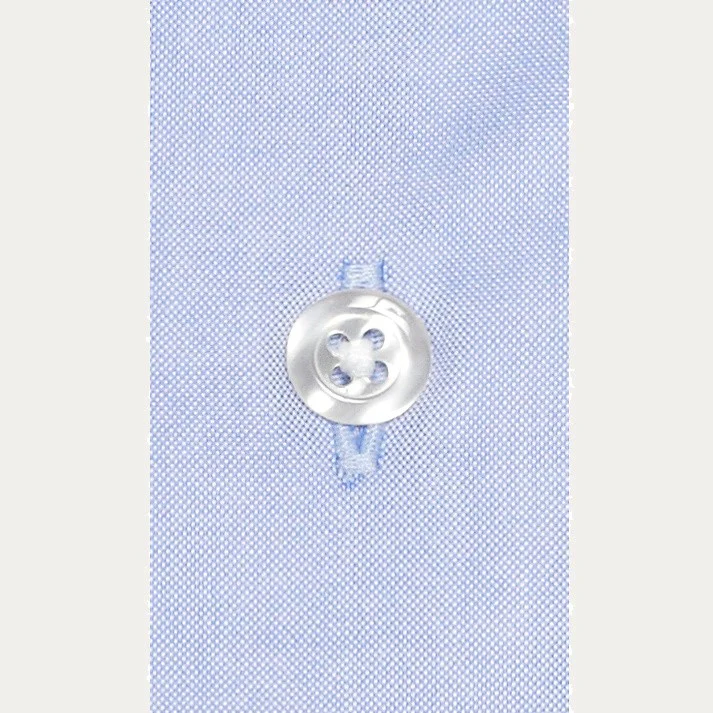 Blue double-twisted double-twisted Oxford shirt with French cuffs