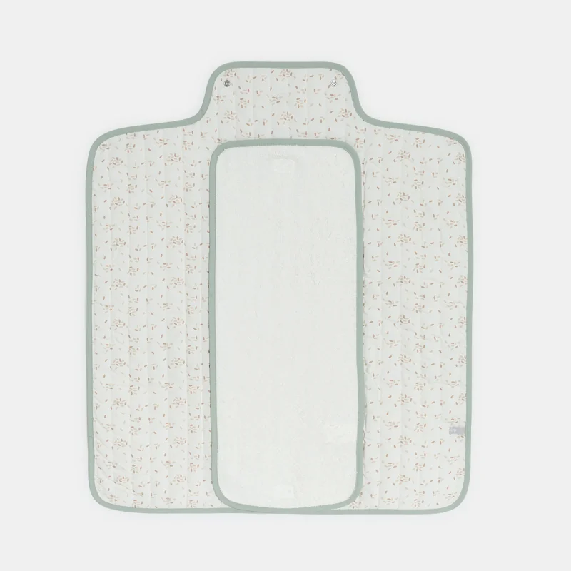 Tapis à langer de voyage fleuri blanc naissance mixte Blanc