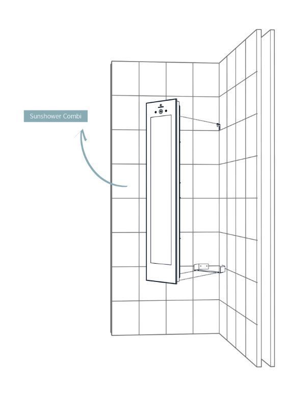 Sunshower Combi opbouw infrarood en UV lamp 145x30x20cm white