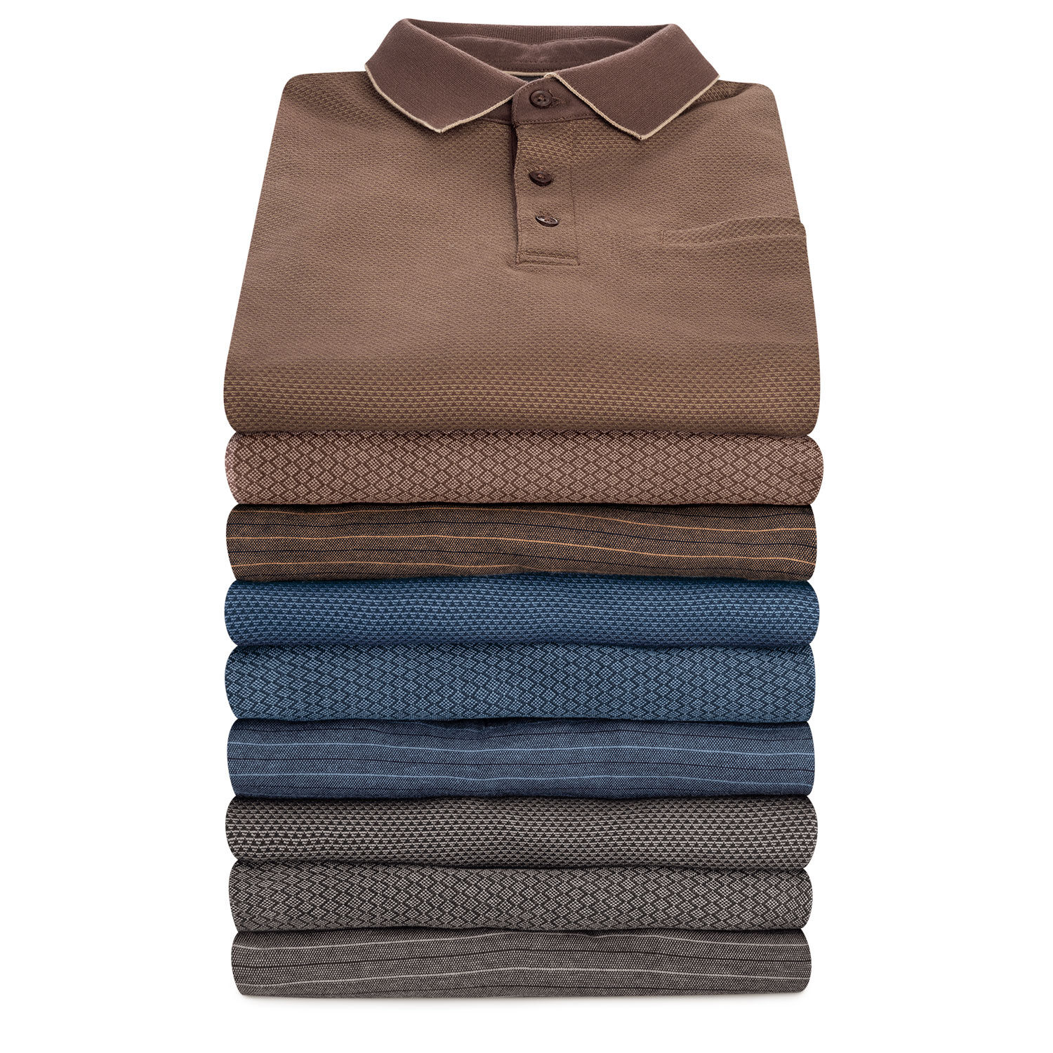 Herren Langarm-Poloshirt mit Brusttasche