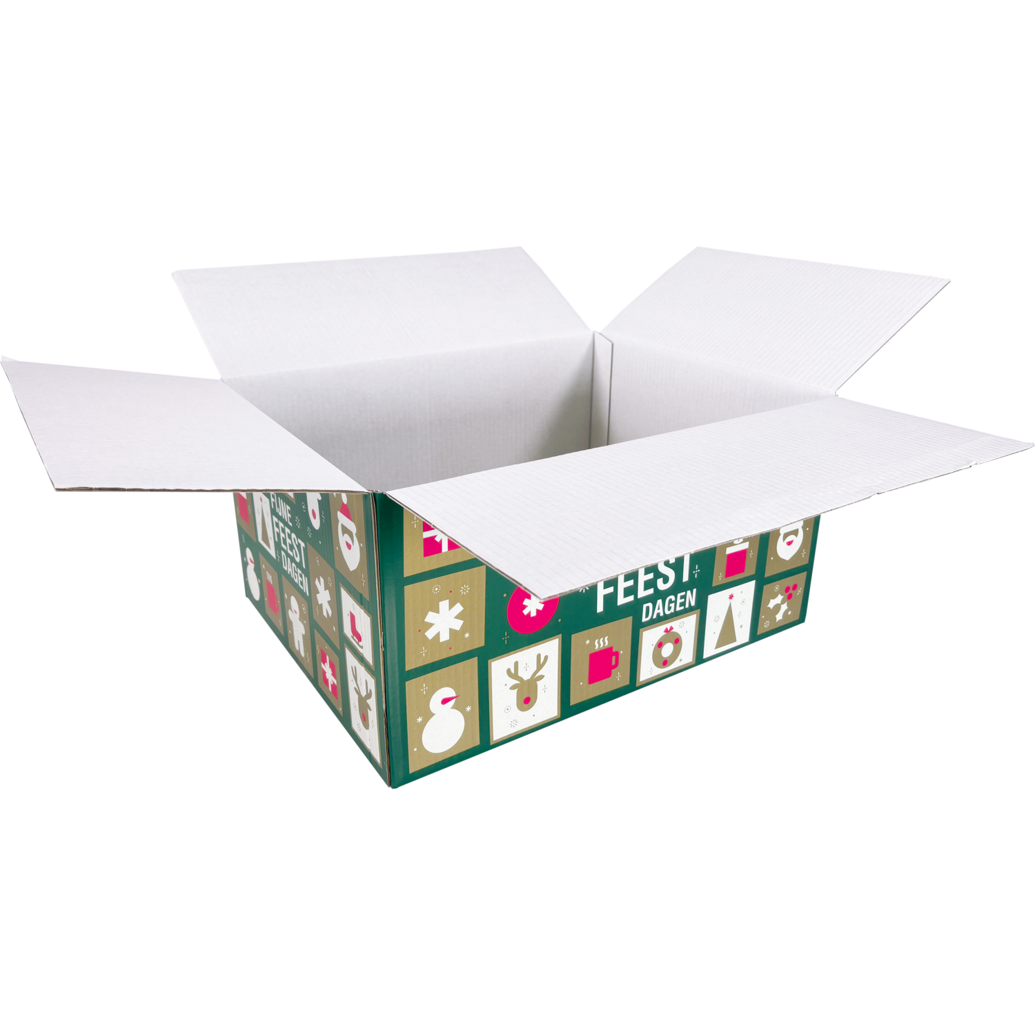 Kerstpakketdoos, Tegels, golfkarton, 45x35x23cm, Kerstmis, d,