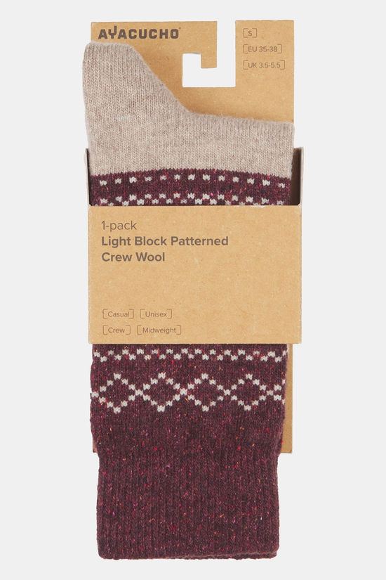 Ayacucho Ayacucho Light Block Patterned Crew Wool Wandelsok