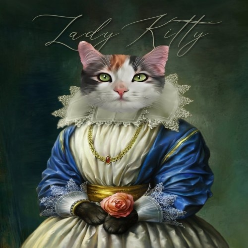 Retrato artístico de uma mulher, retrato realista personalizado com seu animal de estimação.