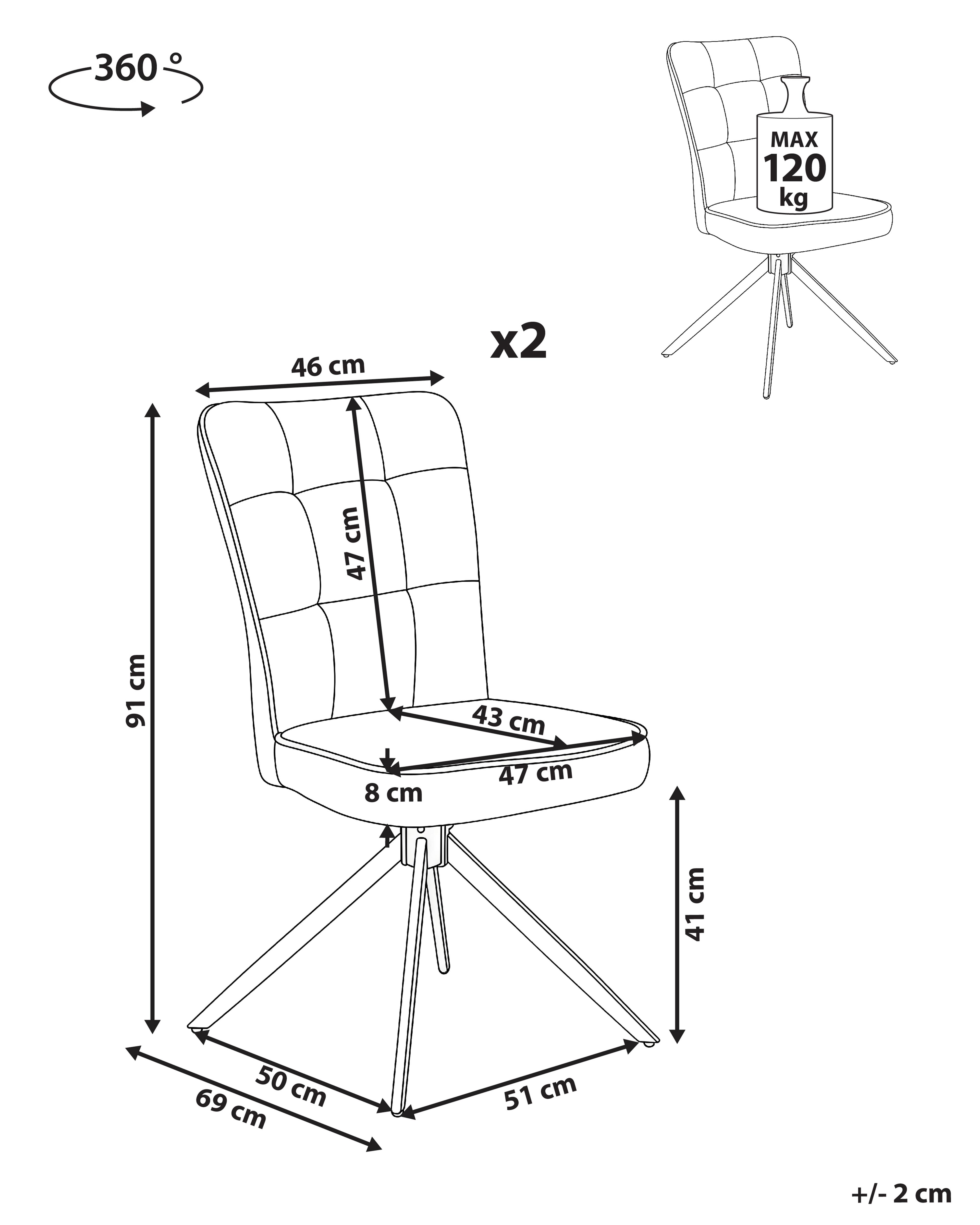 Set van 2 eetkamerstoelen draaibaar RYAN Bouclé Lichtgroen