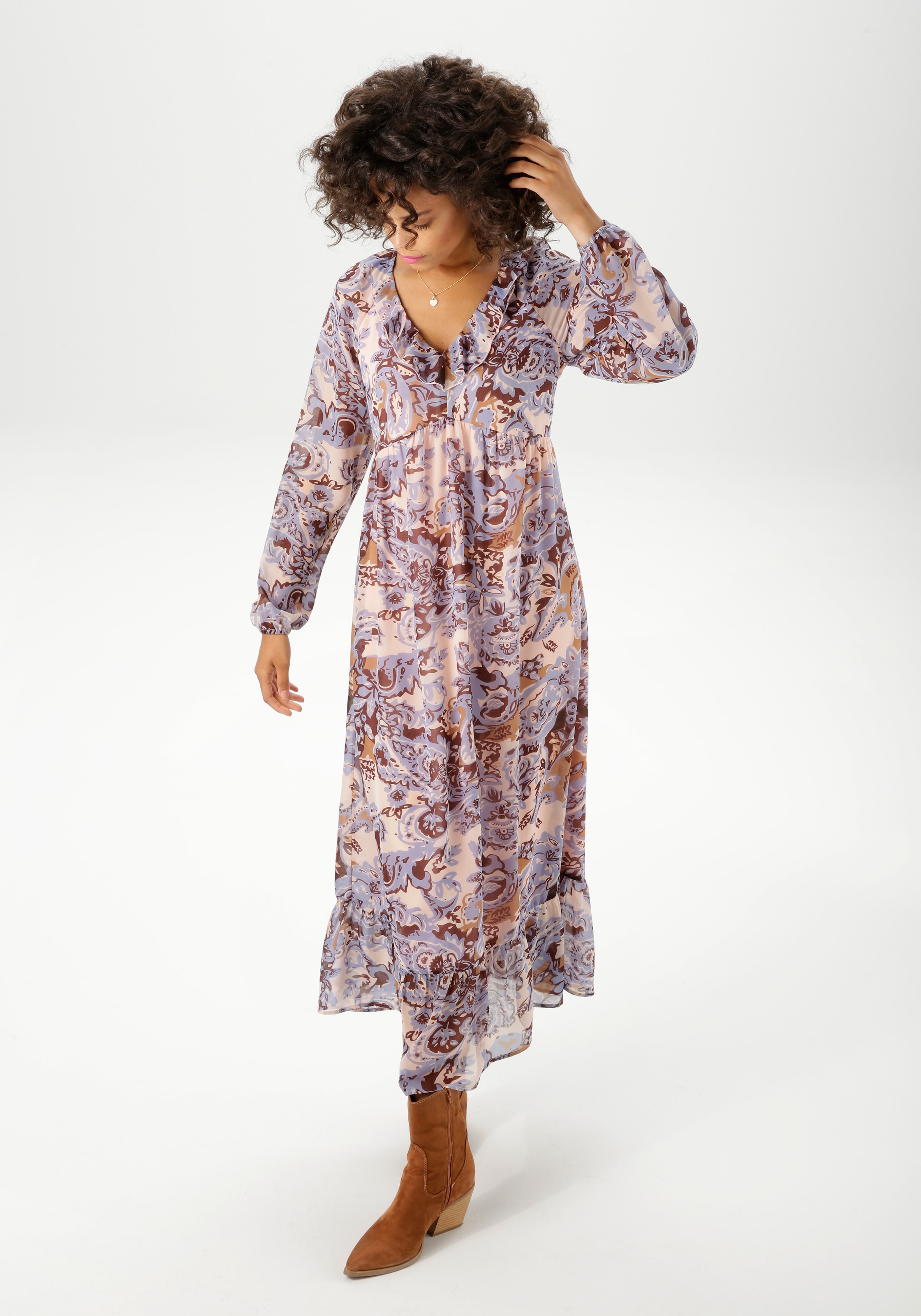 Aniston CASUAL Maxikleid mit fantasievollem, grafischen Druck - NEUE KOLLEKTION