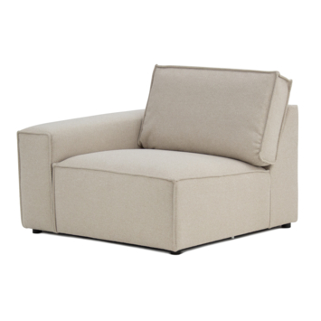 KARWEI modulaire bank James eindstuk hoek kort links grof geweven beige polyester