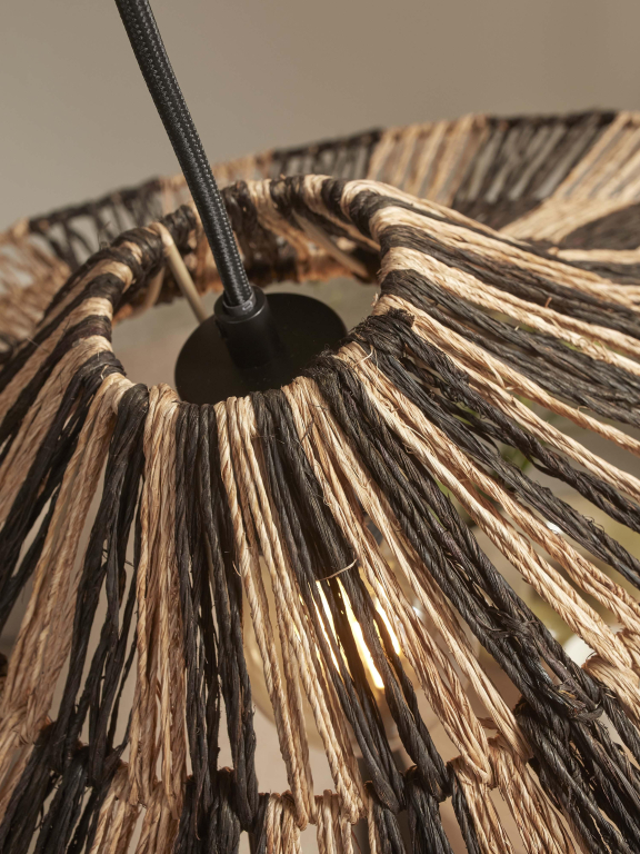 Good&Mojo Cuzco hanglamp Ø65 zwart/naturel