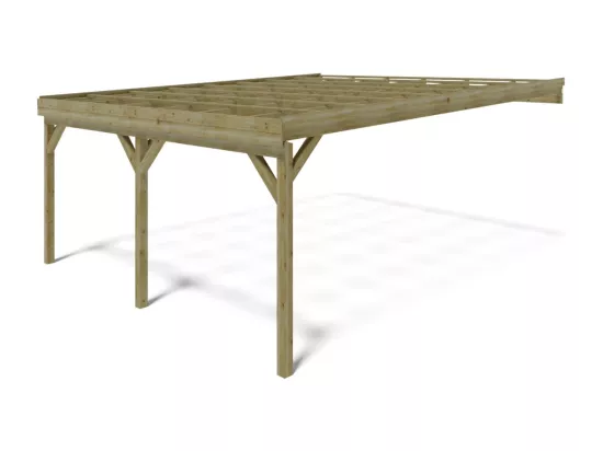 Carport, abri de voiture 5,80x5,06 m - 29 m2 - adossé  - CAR23 - ALTANKA
