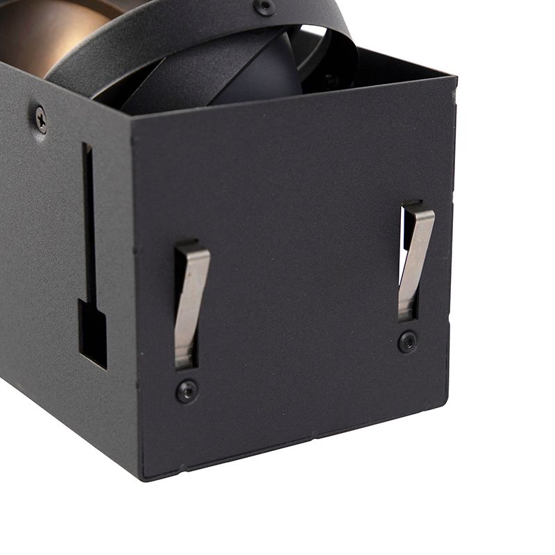 Inbouwspot zwart GU10 AR70 trimless 3-lichts - Oneon