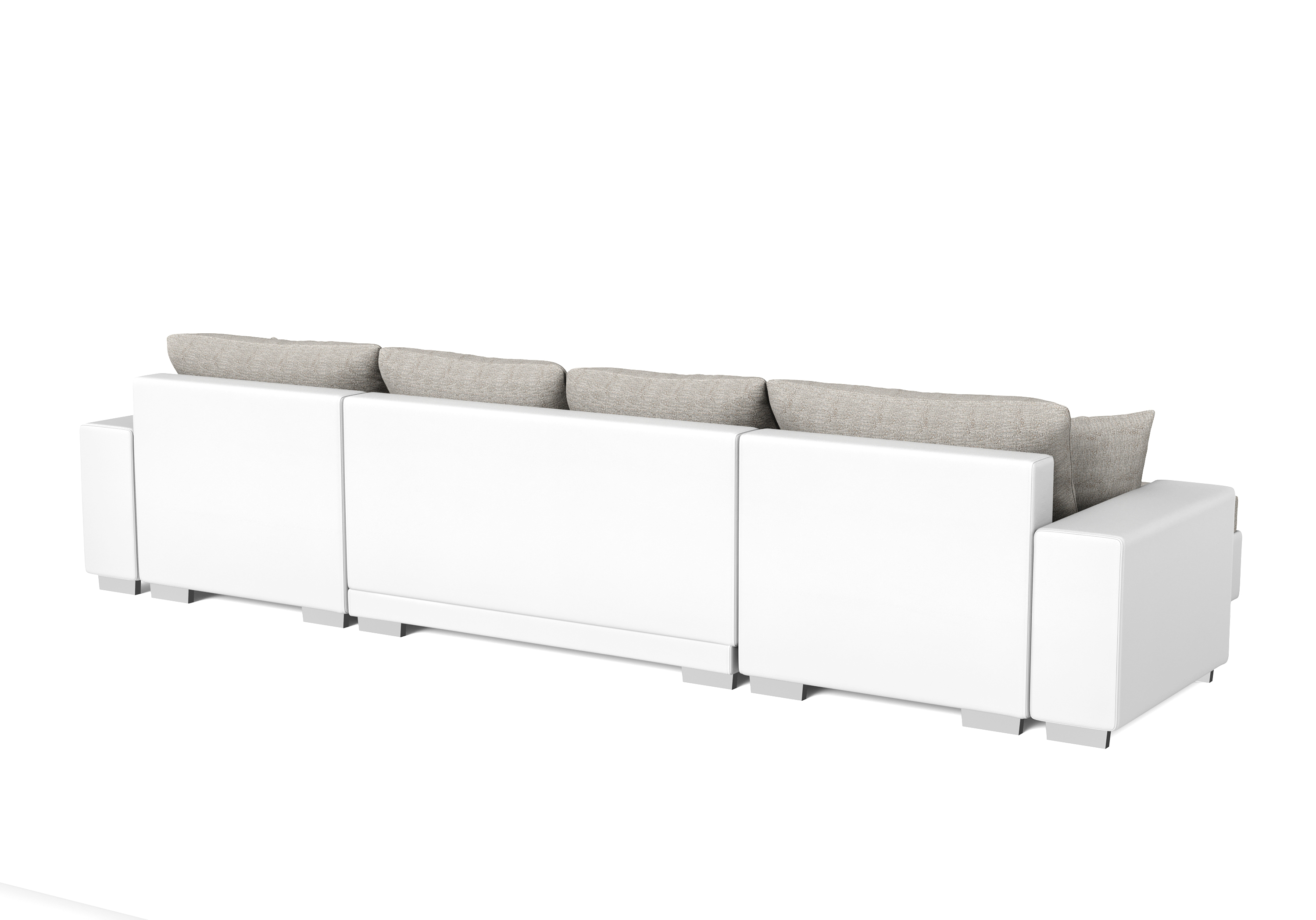 Sofa mit Schlaffunktion EROS U-Form grau/weiss