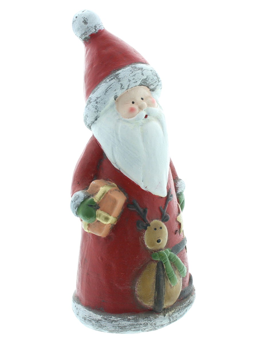 FRANK FLECHTWAREN | Santa Gift, 10 x 8 x 22 cm, POLYRESIN